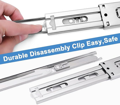 10 inch Drawer Slides 1 Pairs (2pcs) Soft Self Close Full Extension Ball Bearing Drawer Rails Side Mount Metal Dresser Runners for File Cabinet Trash Can Kitchen Wardrobe Glides 10" 100 LB Capacity