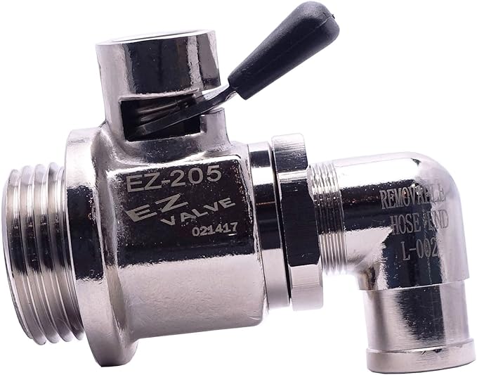 EZ-205 (1 18"-12UNF) EZ Oil Drain Valve with L Shape Removable Hose End (L-002) Combo