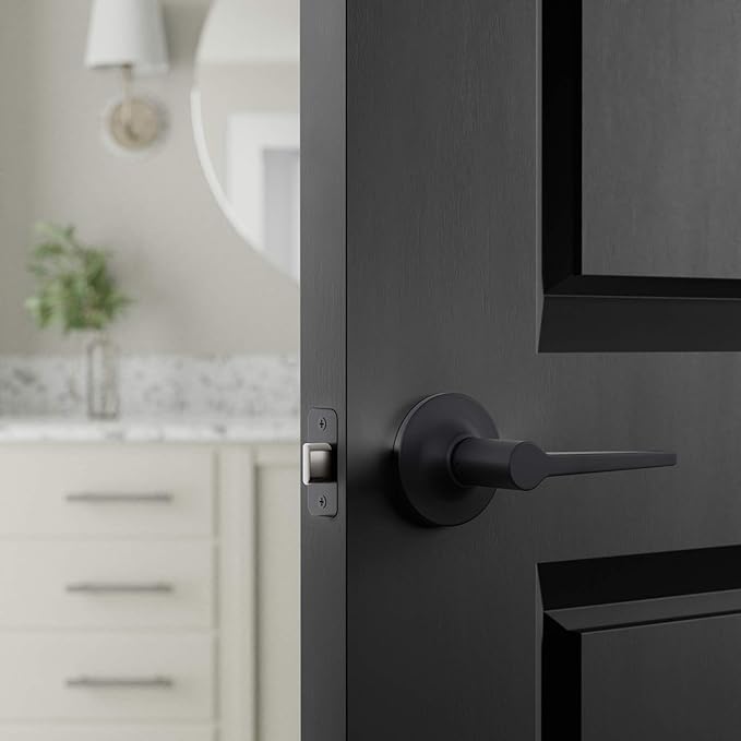 Basics Manchester Door Lever - Passage - Matte Black, 1-Pack
