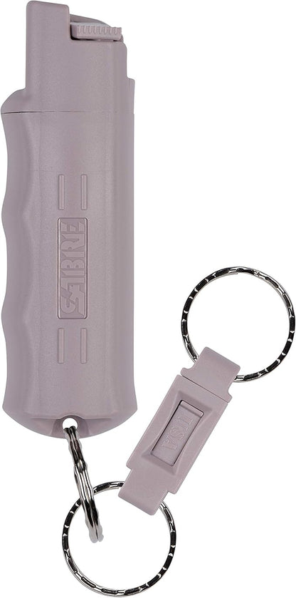SABRE Pepper Spray, Quick Release Keychain for Easy Carry and Fast Access, Finger Grip for More Accurate and Faster Aim, Maximum Police Strength OC Spray, 0.54 fl oz, Secure and Easy to Use Safety