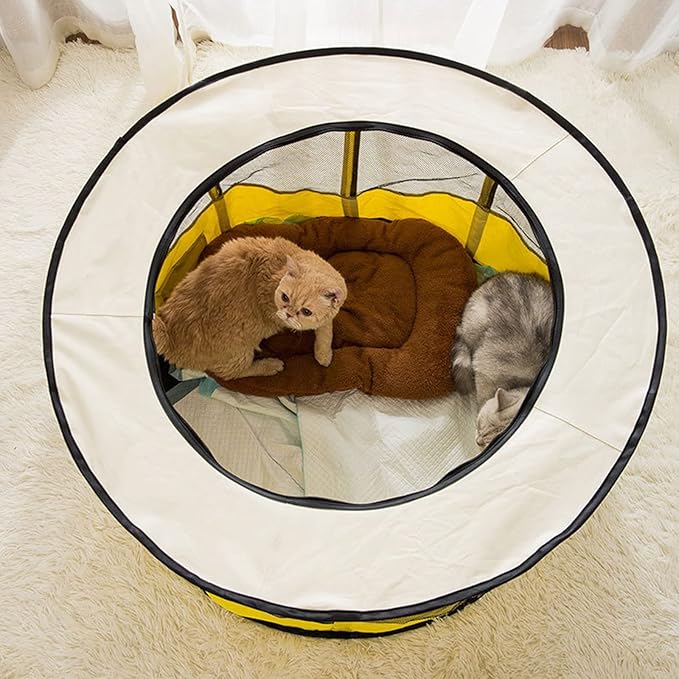 Pet with Door  Roof for Small Dogs Exercise Pen for Cat Delivery Room for Indoor Cats and Other Small