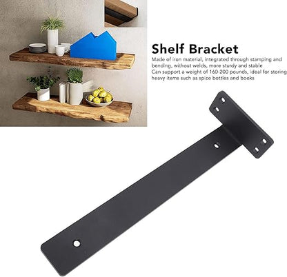 6Pcs Floating Shelf Bracket, 12 Inch 90° Bending Wall Shelf Bracket for Kitchen Study, High Load Bearing Capacity 1/5 Inch Thick Heavy Duty Industrial Shelf Bracket