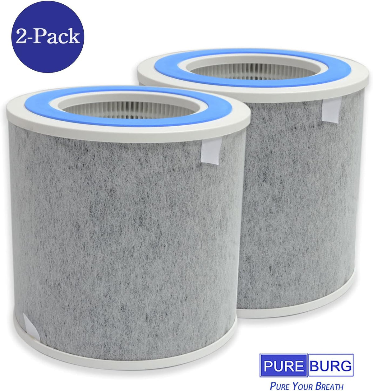PUREBURG Replacement Filter Compatible with Shark Air Purifiers HP100 HP102 HC450 HC451 HC452 & NeverChange Series Air Purifier, 1-Pack H13 HEPA Activated Carbon 4-Stage Filtration