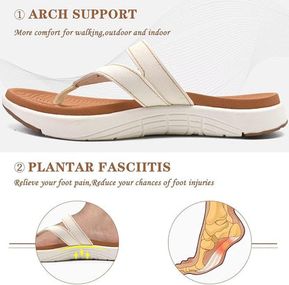 These COFACE flip flops feature memory foam cushioning, orthopedic arch support, and a lightweight design for all-day comfort.