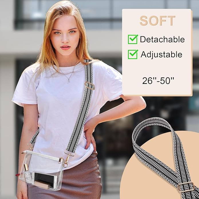 Clear Purse for Women - Stadium Approved Crossbody Bag, Small Stadium Bag for Concerts  Sports Events
