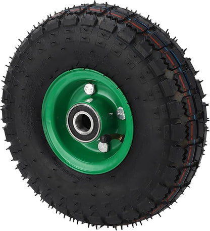 10 Inch Solid Rubber Tire Wheel, 4.103.50-4 Tire and Wheel FlatFree, Heavy Duty Replacement Wheel for Wheelbarrow Hand Truck Garden Wagon Trolley Cart Dolly Lawn Mover