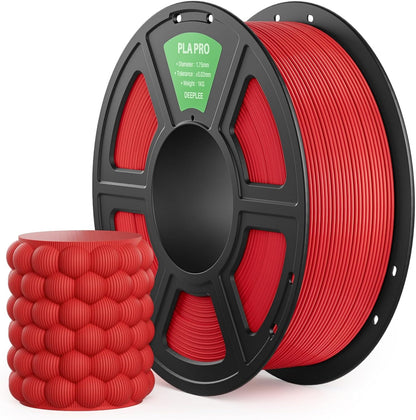 PLA PRO Filament 1.75mm, Stronger Toughness 3D Printer Filament, PLA Filament Dimensional Accuracy +/- 0.02 mm, Neatly Wound, Fits Most FDM 3D Printer, 1KG Red