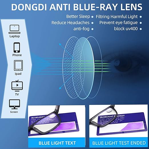 DONGDI Blue Light Blocking Reading Glasses 4 Pack Computer Readers for Women Men,Anti Glare UV Ray Filter Eyeglasses+4.00