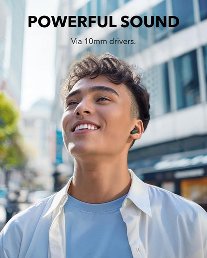 P30i by Anker Noise Cancelling Earbuds, Strong and Smart Noise Cancelling, Powerful Bass, 45H Playtime, 2-in-1 Case and Phone Stand, IP54, Wireless Earbuds, Bluetooth 5.4 (Green)