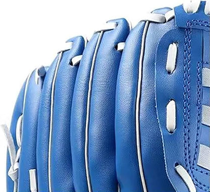Baseball Glove with Baseball Catcher's Mitt PU Leather Left Hand Gloves 10.511.512.5 for Kids Youth Adult Right Hand Throw (Blue, 10.5)