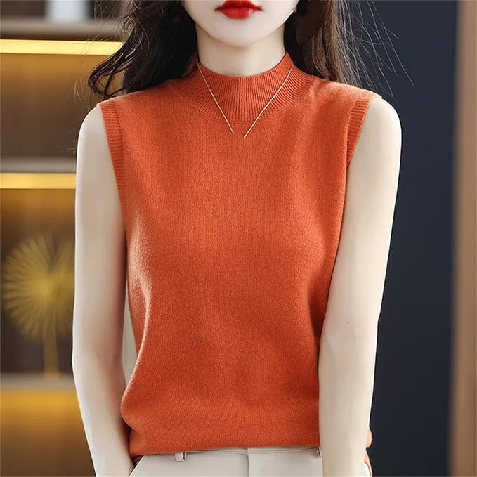 Women Knitted Cashmere vest Women Basic Solid Tank Tops Casual O-neck Slim Sweater Vest