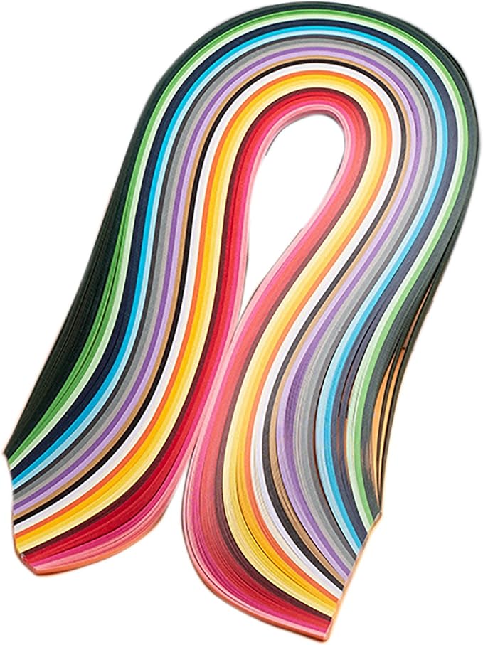Quilling Strips, 260 Pcs 15.3 Inch Length 0.4 Inch Wide 26 Colors Folding Solid Color Roll Handmade Paper Strip Art Paper Strip for Art (260)
