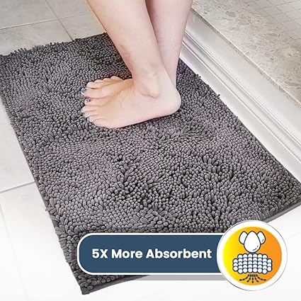 Muddy Mat Shown on TV  Super Absorbent Microfiber Dog Door Mat for Muddy Paws, Non-Slip Washable Pet Rug, Quick Dry Chenille Entryway Carpet, Machine Washable Indoor Outdoor mat, Grey 30"x19"