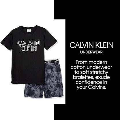 Calvin Klein Boys' Two Piece Sleepwear Top and Bottom Pajama Set