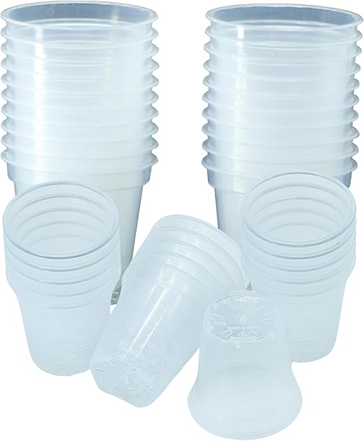 Clear Nursery Pots - 2.5 Inches (Pack of 40) | Nursery Pots | Clear Propagation Pots | Garden Pots | Clear Sturdy Pots | Transparent Pots