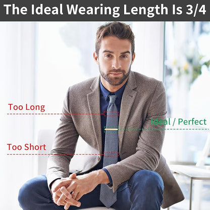 6 Pcs Tie Clips for Men, 6 Classic Colors Shiny & Glossy Tie Bar, Ideal for Father, Husband, Boyfriend, Business, Wedding, Tie Pins with Gift Box