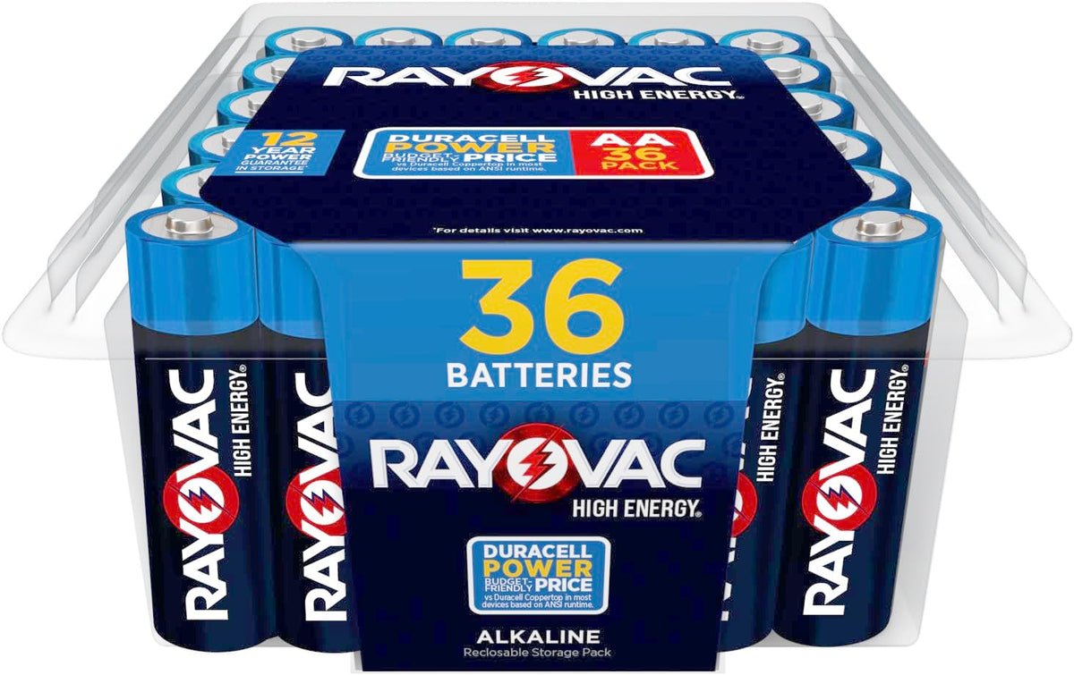 Rayovac High Energy AA Batteries (36 Pack), Double A Alkaline Batteries (Not In Original Packaging)