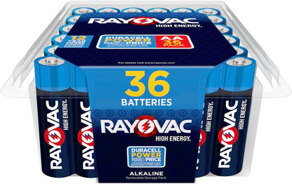 Rayovac High Energy AA Batteries (36 Pack), Double A Alkaline Batteries (Not In Original Packaging)