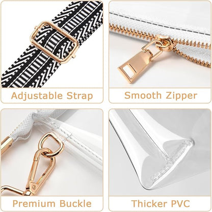 Clear Purse for Women - Stadium Approved Crossbody Bag, Small Stadium Bag for Concerts  Sports Events