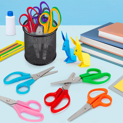 47 Pack Kids Scissors, 5 Inch Bulk Scissors for School, Blunt Tip for Child Student Teacher, Kids Safety for Preschool Classroom Office Home, School Supplies Craft Cutting Paper