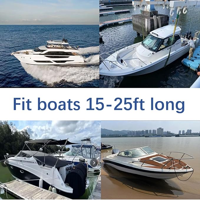 EVA Boat Fenders, Upgraded Boat Bumpers with Nylon Rope for Docking Pontoon Bass Jet Ski Bowriders and Fishing Boats Yachts Dinghies, Fits Boats 15-25ft Long