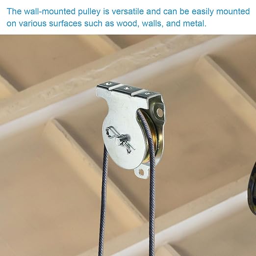 PATIKIL Ceiling Mount Single Pulley, 2 Pack 2 Inch Diameter Wall Mounted Single Pulley for 10mm0.39" Wire Rope