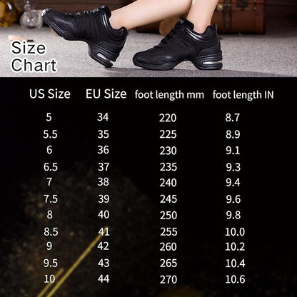 Prcfurdcge Women Dance Sneakers Jazz Shoes Lace-up Sneaker,Air Cushion Mesh Slip Jazz Dance Athletic Walking Shoes
