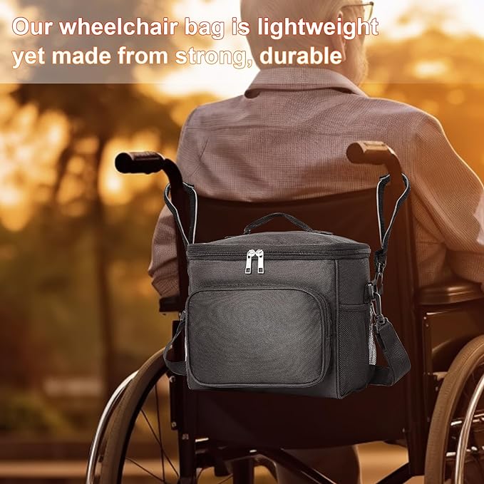 Wheelchair Bag With Cooler,Wheelchair Backpack For Back Of Chair,Wheelchair BackPack Bag,Backpack For Wheelchair,Bags For Walkers And Wheel Chair Back,Cup Holder Wheel Chair