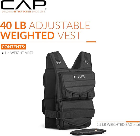 CAP Barbell Adjustable Weighted Vest  Various Sizes