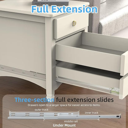 1 par de diapositivas de cajon de 18 pulgadas de extension completa de cierre suave, dispositivo de bloqueo ajustable 3D y soportes de montaje trasero para marco facial, rieles de montaje