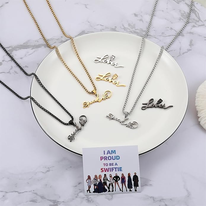 Album Song Title Necklace for Men, TS Inspired Necklace for Music Lover, Singer Fans Gifts Necklace for Boys