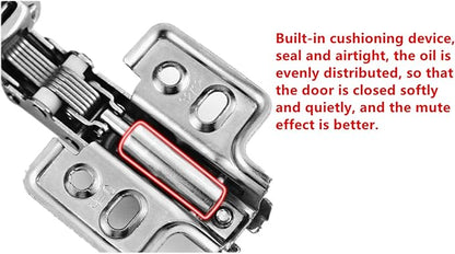 2pcs 35mm Concealed Hinge Face Frame Mounting Concealed Hinges, Kitchen Cabinet Door Hinges Damper Cupboard Closet Door Hardware Furniture Accessories with Screw
