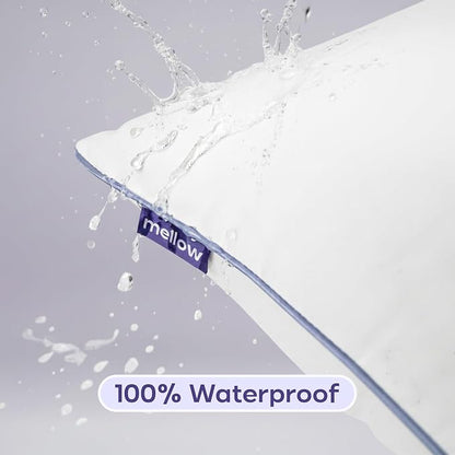 Mellow Hotel Pillow — King Size, Waterproof & Stain-Resistant Down-Alternative Bed Pillow, Hypoallergenic Oeko-TEX® Cover, Machine Washable, Stays Fluffy, Support for Side/Back/Stomach Sleepers
