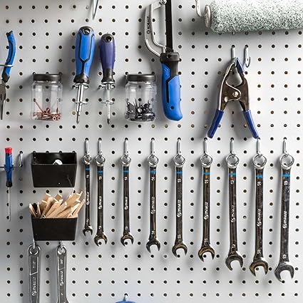 Baluue 20pcs Metal Pegboard J Hooks Stainless Steel Peg Hooks for Pegboard Assortment, Peg Hooks Accessories Pegboard Hooks for Hanging Storage Jewelry Key Display