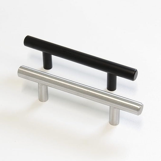 RCH Hardware HD-SS002-76 Solid Stainless Steel Modern Cabinet Drawer Handle Pull, 3 Inch, Black (4 Pack