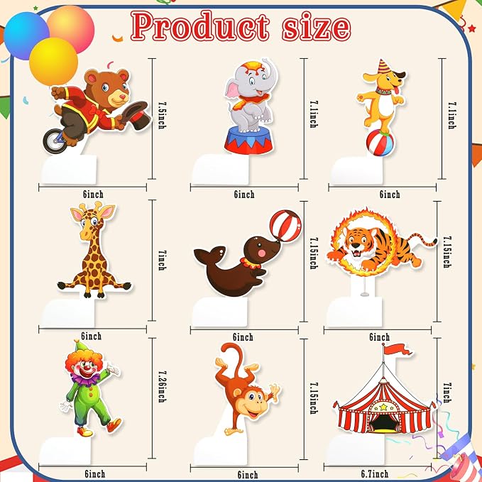 Carnival Circus Honeycomb Centerpieces, KSKSPE 9Pcs Carnival Circus Party Table Centerpieces Carnival Circus Birthday Decorations Carnival Theme Party Table Decoration for Carnival Circus Supplies