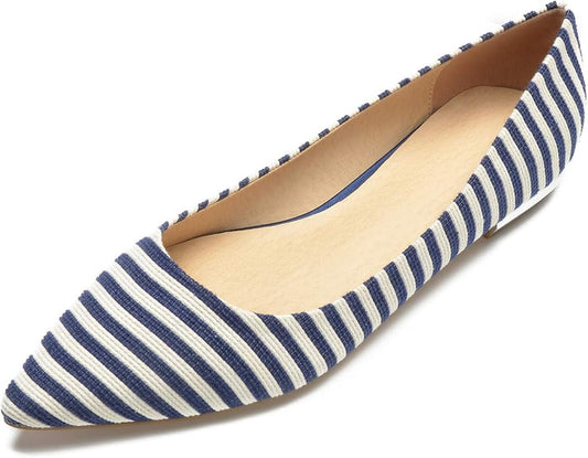 TNXZ Women's Wedding Flats Shoes Closed Toe Cloth Vamp Bridal Dancing Sandals