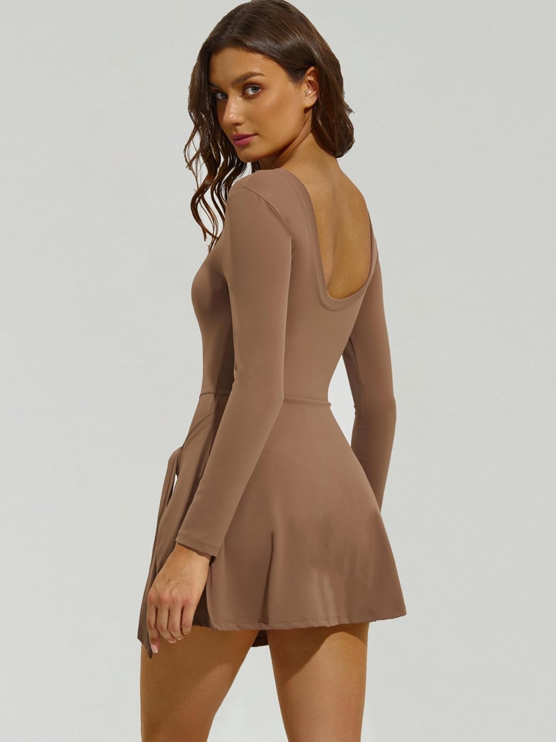 Small Tennis Dress for Women Athletic Dress with Built in Shorts Sleeveless Side Slit Golf Dress Workout Backless Dresses