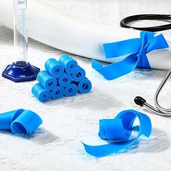 Timgle 500 Pack Disposable Tourniquet First Aid Elastic Tourniquets Bulk Latex Free Blue Medical Hemostatic Bandages Nursing Supplies Essentials for Outdoor Sport