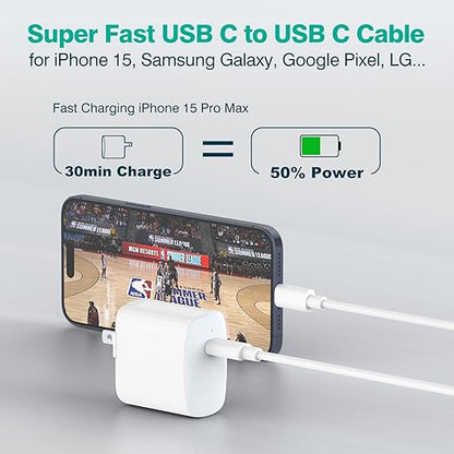 IFEART 3.3 FT1M USB C to USB C Cable for iPhone 1615 Pro Max Plus, MacBook AirPro Charger, iPad Pro 1312.911 inch, Air 54, Mini 6, Pixel