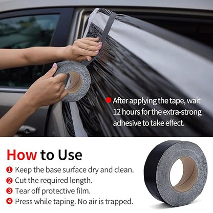1 Roll 2in x 50ft Joist Tape for Decking, Waterproof Butyl Sealant Deck Tape, Anti-Corrosion and Self-Adhesive Flashing for RV, Roof and Wood, Black