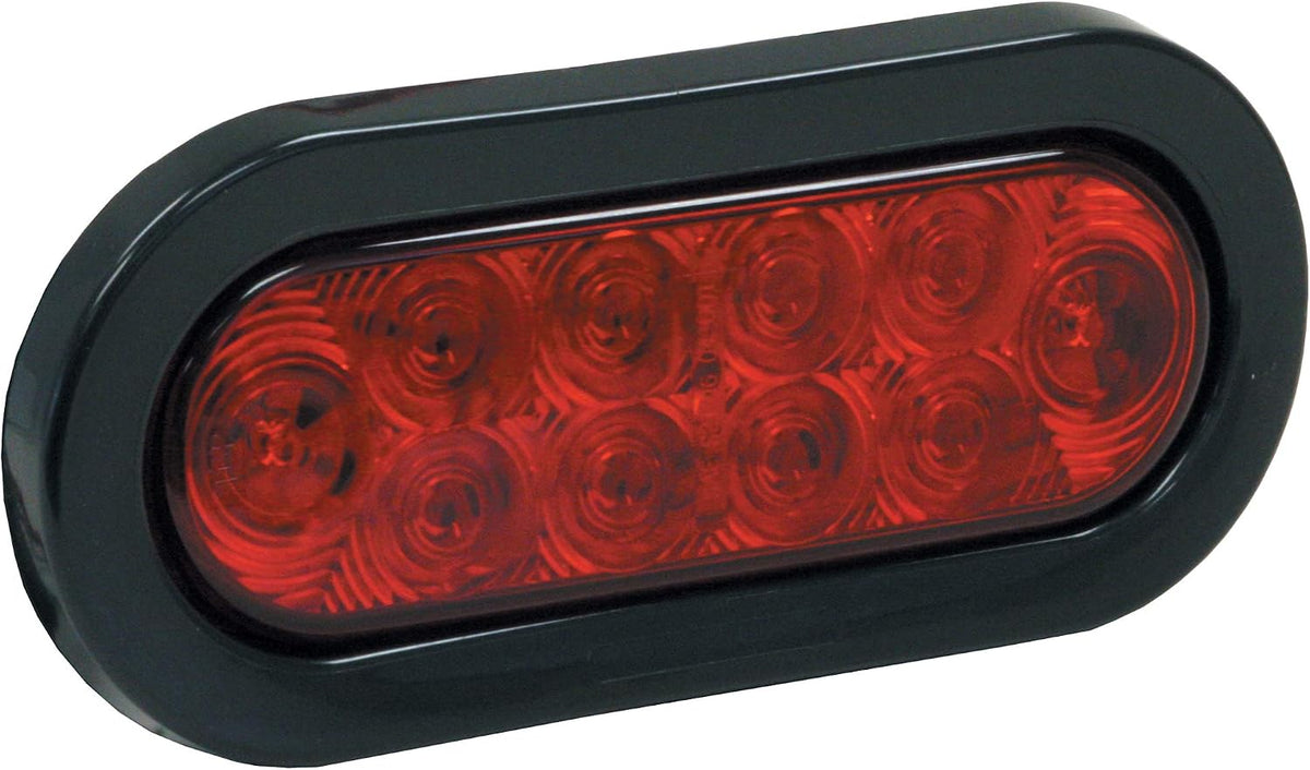 Buyers Products 5626510, 6 Inch Oval Stop/Turn/Tail Light Kit, 10 LEDs, for Trucks and Trailers, Signal/Warning Light, Red