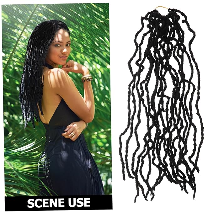 Dreadlocks Wig Micro Braids Faux Locs Crochet Hair Extensions Synthetic Hair for Parties Travel