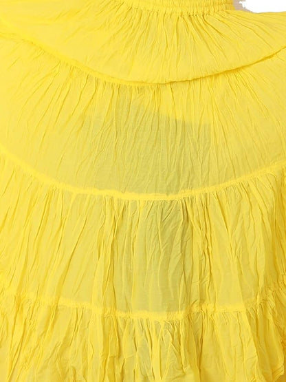 Wevez Women's Flowy Renaissance Long Maxi Tiered Peasant Dance Skirt, Plus Size 0X to 3X