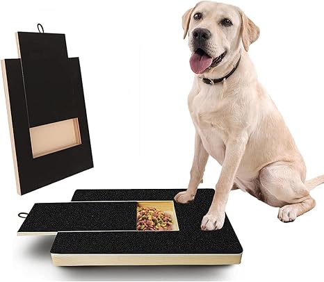 Dog Nail Scratch Board, Dog Scratch Board with Treat, Nail Scratcher Board for Dogs, Pull-Out Dog Nail File Board, Dog Nail File Board Scratch Pad, Nail Care Grooming Board for Dogs