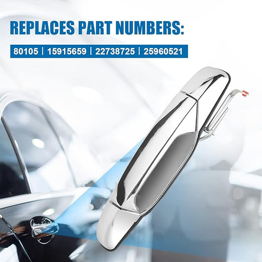 Exterior Door Handle Rear Driver Side Replacement for 2007 2008 2009 2010 2011 2012 2013 2014 Cadillac Escalade Chevy Avalanche Silverado Suburban Tahoe GMC Sierra Yukon Pickup Truck SUV, 15915659