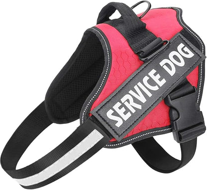 MUMUPET Service Dog Harness, No Pull Easy On and Off Pet Vest Harness, 3M Reflective Breathable & Easy Adjust Pet Halters with Nylon Handle - No More Tugging or Choking for Small Medium Large Dogs