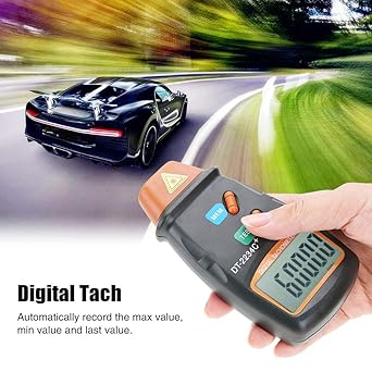 Digital Tachometer, DT-2234C Non-Contact Photo Mini RPM Test Speed Meter