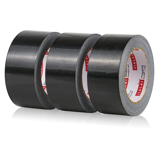 JIALAI HOME Heavy Duty Duct Tape, Black Tape 2 Inches x 30 Yards 1-Pack, 8.27 mil, Strong, Flexible, No Residue, All-Weather and Tear by Hand - for Repairs, Industrial, Professional Use