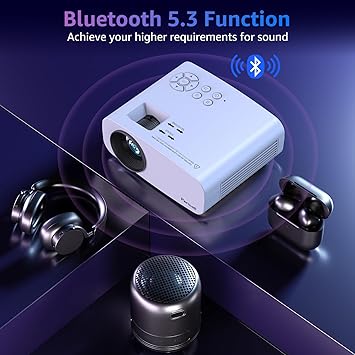 Pericat Portable Outdoor Projector - Upgraded 5G WiFi Bluetooth Compatible with Smartphone, HDMI, USB, AV, Fire Stick, PS5